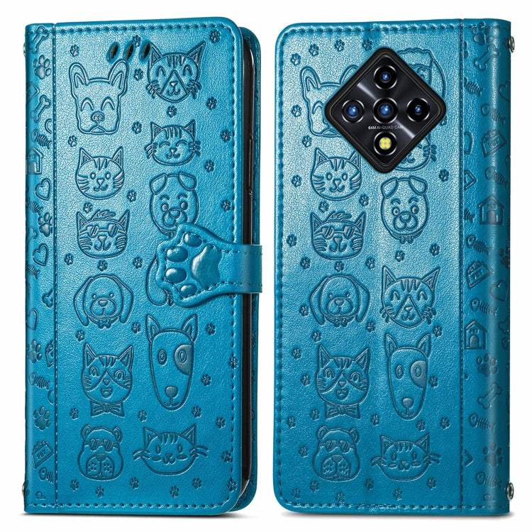 For Infinix Zero 8 Cat and Dog Embossed Horizontal Flip Phone Leather Case with Holder & Card Slot & Wallet & Lanyard