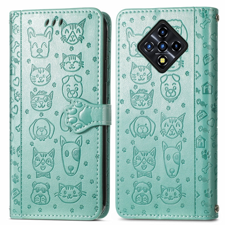 For Infinix Zero 8 Cat and Dog Embossed Horizontal Flip Phone Leather Case with Holder & Card Slot & Wallet & Lanyard