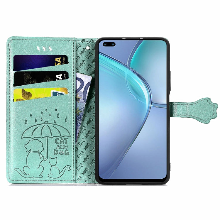 For Infinix Zero 8 Cat and Dog Embossed Horizontal Flip Phone Leather Case with Holder & Card Slot & Wallet & Lanyard