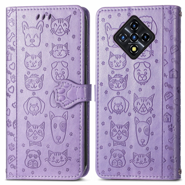 For Infinix Zero 8 Cat and Dog Embossed Horizontal Flip Phone Leather Case with Holder & Card Slot & Wallet & Lanyard