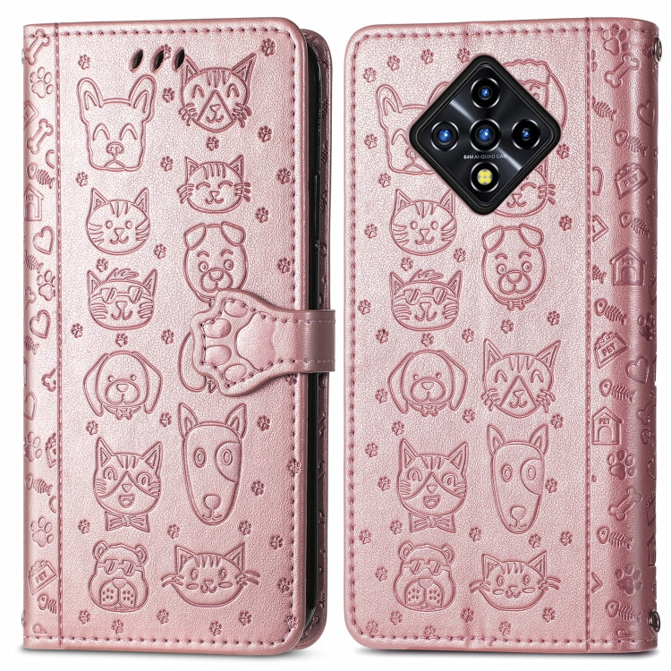 For Infinix Zero 8 Cat and Dog Embossed Horizontal Flip Phone Leather Case with Holder & Card Slot & Wallet & Lanyard
