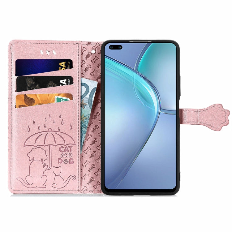 For Infinix Zero 8 Cat and Dog Embossed Horizontal Flip Phone Leather Case with Holder & Card Slot & Wallet & Lanyard