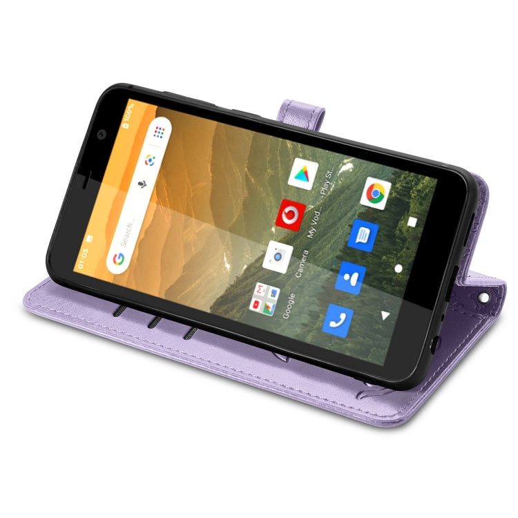 For Vodafone Smart E11 Cat and Dog Embossed Horizontal Flip Phone Leather Case with Holder & Card Slot & Wallet & Lanyard