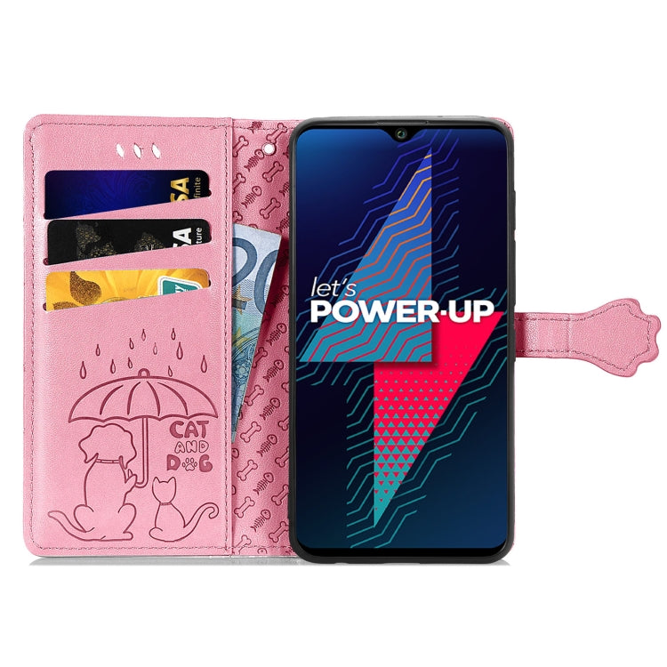 For Wiko Power U30 Cat and Dog Embossed Horizontal Flip Phone Leather Case with Holder & Card Slot & Wallet & Lanyard