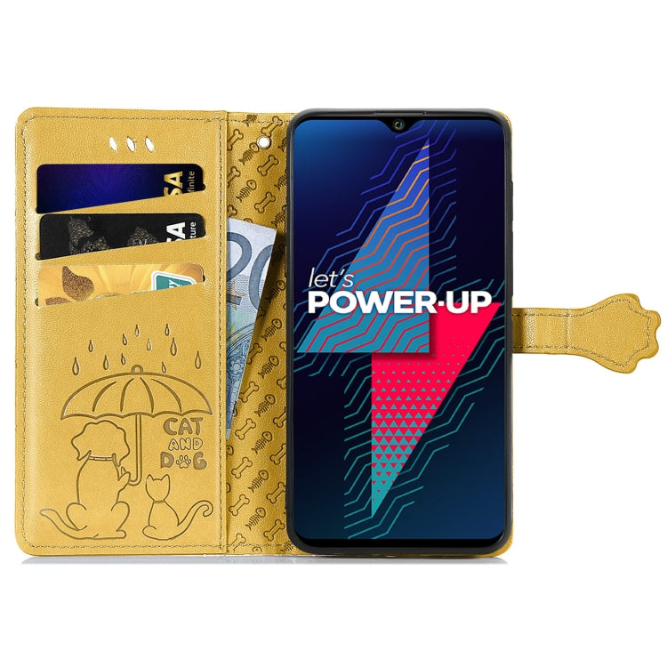 For Wiko Power U30 Cat and Dog Embossed Horizontal Flip Phone Leather Case with Holder & Card Slot & Wallet & Lanyard