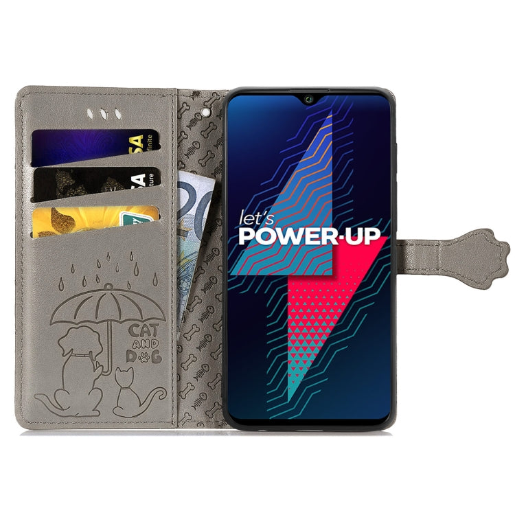 For Wiko Power U30 Cat and Dog Embossed Horizontal Flip Phone Leather Case with Holder & Card Slot & Wallet & Lanyard
