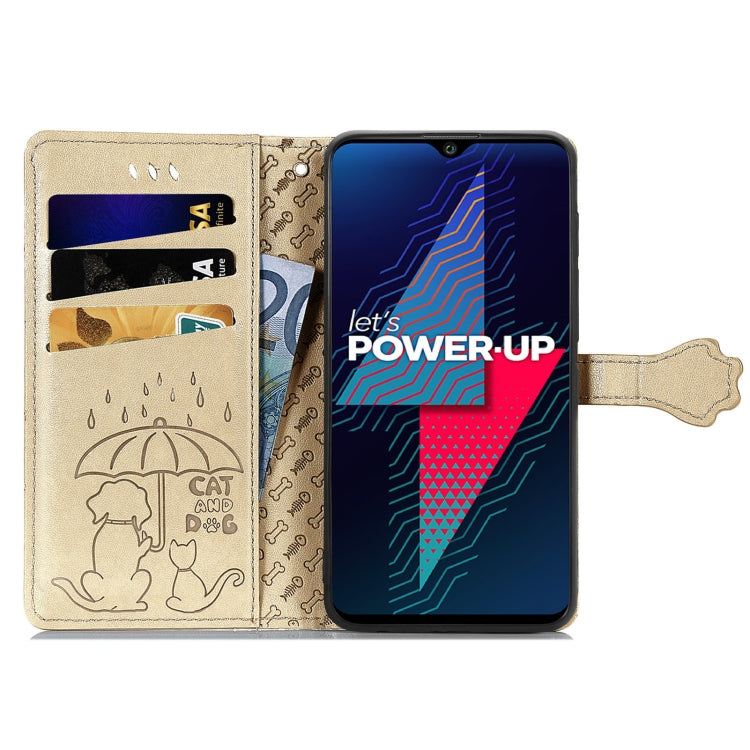 For Wiko Power U30 Cat and Dog Embossed Horizontal Flip Phone Leather Case with Holder & Card Slot & Wallet & Lanyard