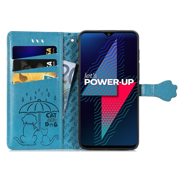 For Wiko Power U30 Cat and Dog Embossed Horizontal Flip Phone Leather Case with Holder & Card Slot & Wallet & Lanyard