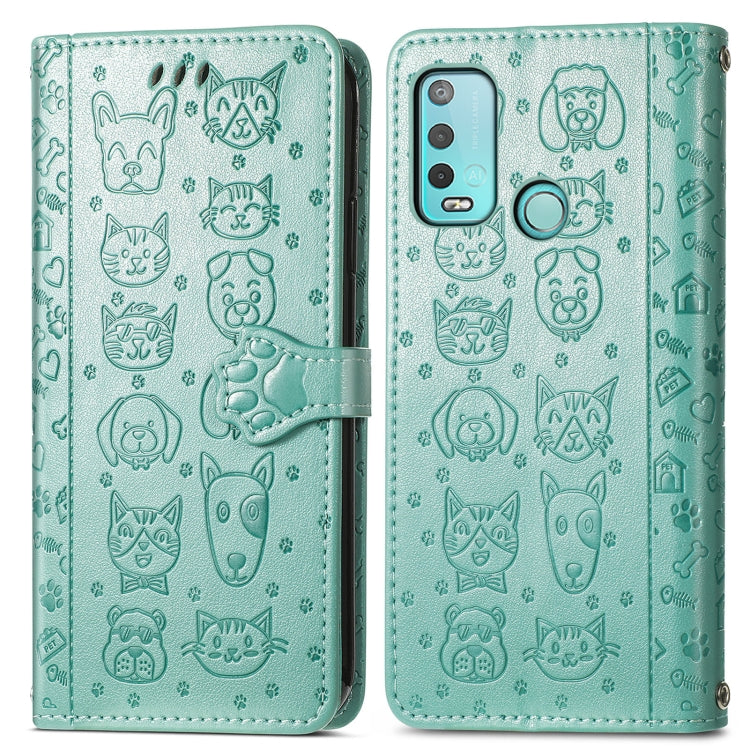 For Wiko Power U30 Cat and Dog Embossed Horizontal Flip Phone Leather Case with Holder & Card Slot & Wallet & Lanyard