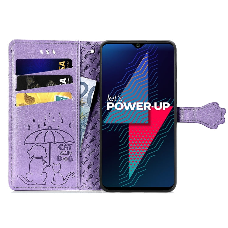 For Wiko Power U30 Cat and Dog Embossed Horizontal Flip Phone Leather Case with Holder & Card Slot & Wallet & Lanyard
