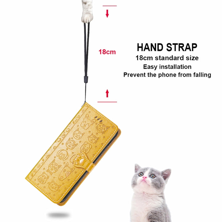 For Google Pixel 6 Cat and Dog Embossed Horizontal Flip Phone Leather Case with Holder & Card Slot & Wallet & Lanyard
