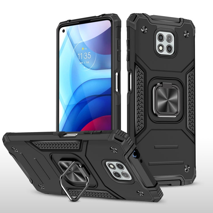 For Motorola Moto G Power (2021) Magnetic Armor Shockproof TPU + PC Phone Case with Metal Ring Holder