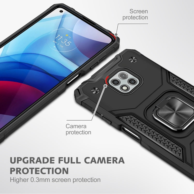 For Motorola Moto G Power (2021) Magnetic Armor Shockproof TPU + PC Phone Case with Metal Ring Holder