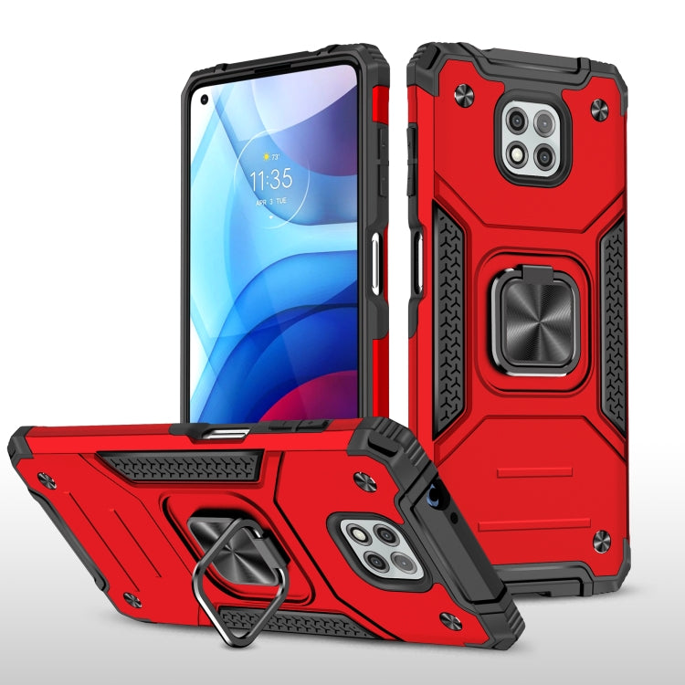 For Motorola Moto G Power (2021) Magnetic Armor Shockproof TPU + PC Phone Case with Metal Ring Holder