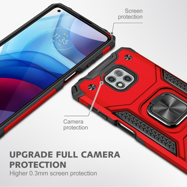 For Motorola Moto G Power (2021) Magnetic Armor Shockproof TPU + PC Phone Case with Metal Ring Holder