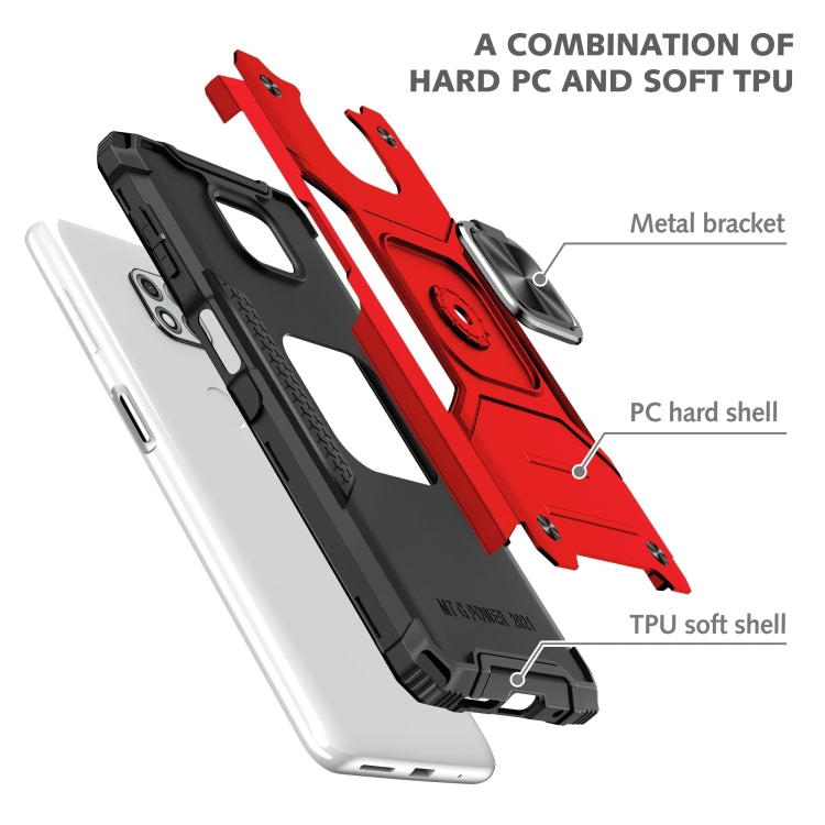 For Motorola Moto G Power (2021) Magnetic Armor Shockproof TPU + PC Phone Case with Metal Ring Holder