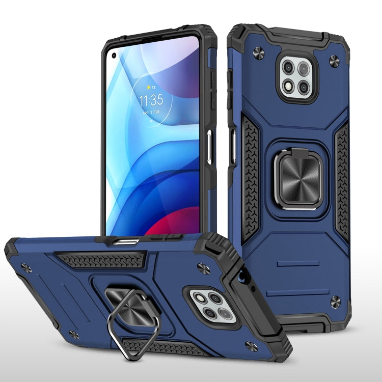 For Motorola Moto G Power (2021) Magnetic Armor Shockproof TPU + PC Phone Case with Metal Ring Holder