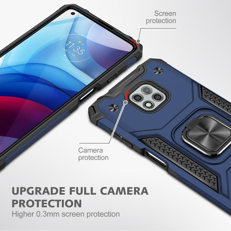 For Motorola Moto G Power (2021) Magnetic Armor Shockproof TPU + PC Phone Case with Metal Ring Holder