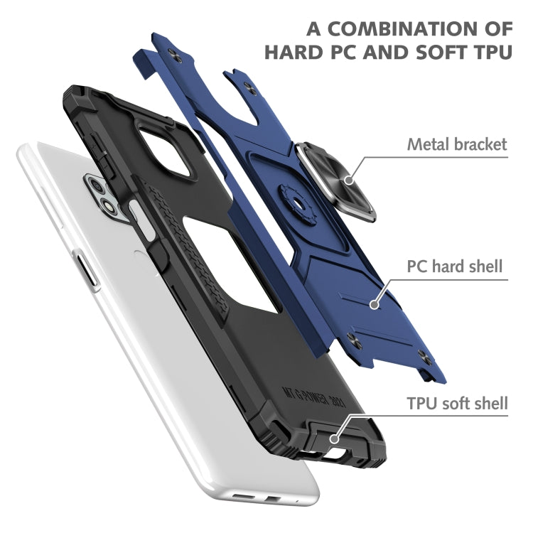 For Motorola Moto G Power (2021) Magnetic Armor Shockproof TPU + PC Phone Case with Metal Ring Holder