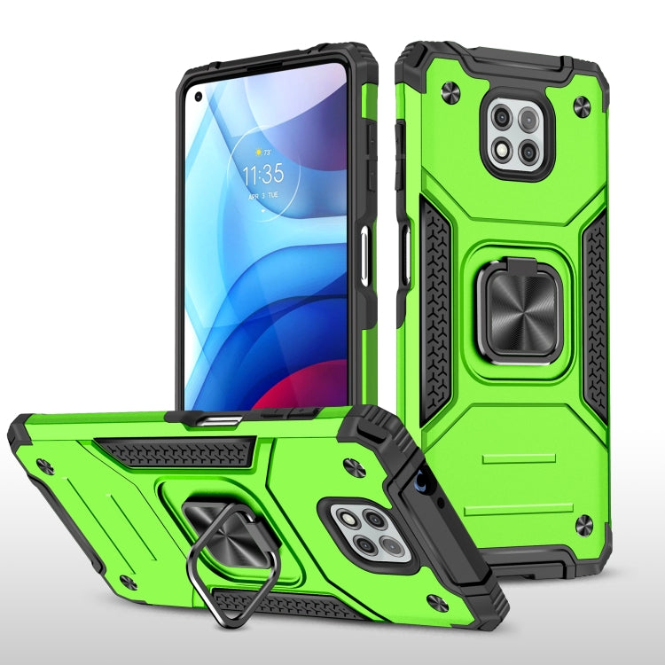 For Motorola Moto G Power (2021) Magnetic Armor Shockproof TPU + PC Phone Case with Metal Ring Holder
