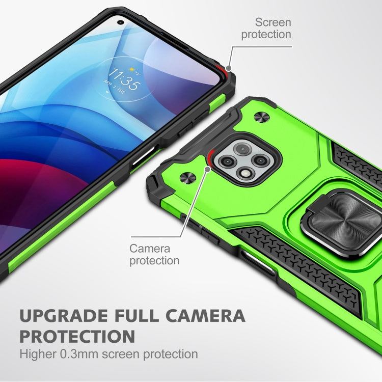 For Motorola Moto G Power (2021) Magnetic Armor Shockproof TPU + PC Phone Case with Metal Ring Holder