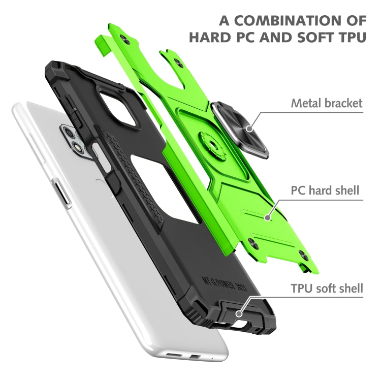 For Motorola Moto G Power (2021) Magnetic Armor Shockproof TPU + PC Phone Case with Metal Ring Holder