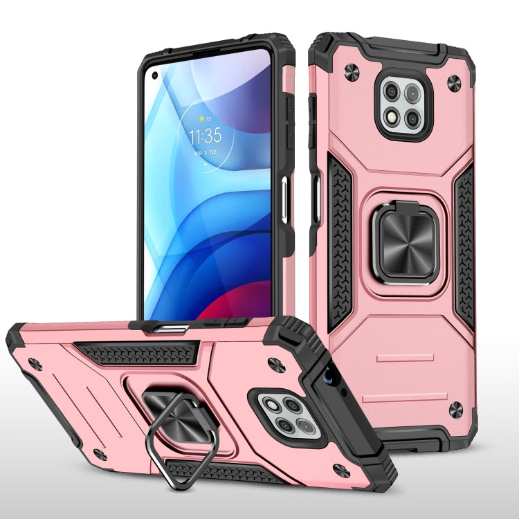 For Motorola Moto G Power (2021) Magnetic Armor Shockproof TPU + PC Phone Case with Metal Ring Holder