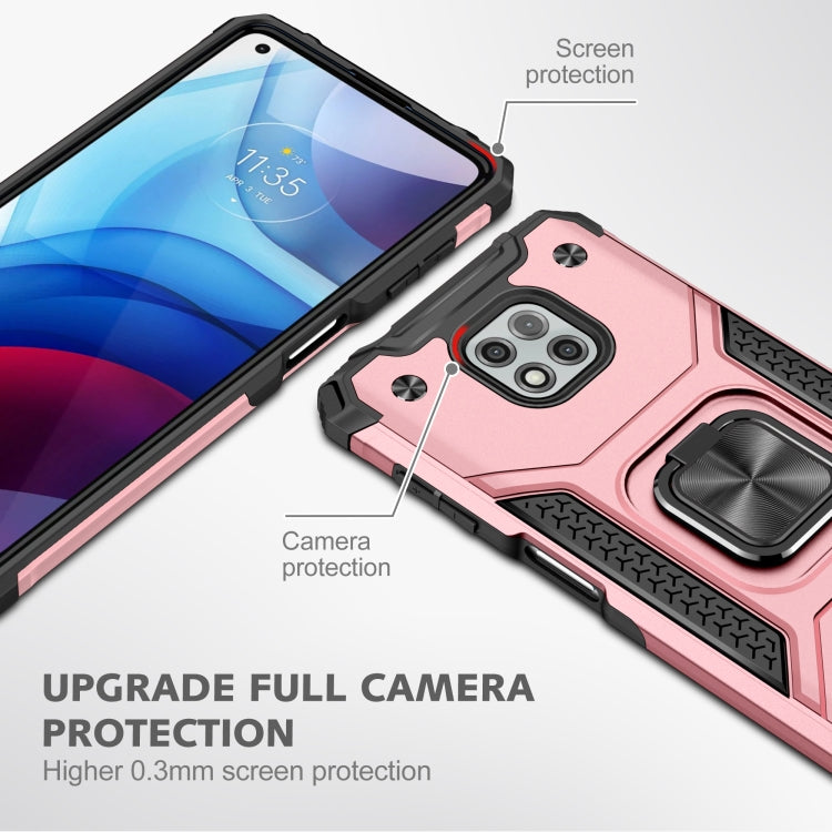 For Motorola Moto G Power (2021) Magnetic Armor Shockproof TPU + PC Phone Case with Metal Ring Holder