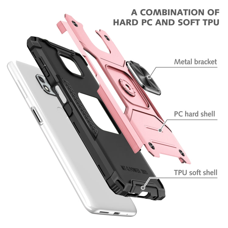 For Motorola Moto G Power (2021) Magnetic Armor Shockproof TPU + PC Phone Case with Metal Ring Holder