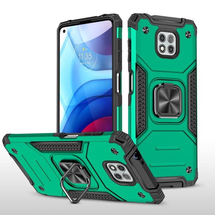 For Motorola Moto G Power (2021) Magnetic Armor Shockproof TPU + PC Phone Case with Metal Ring Holder