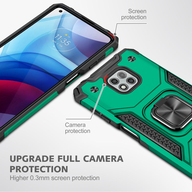 For Motorola Moto G Power (2021) Magnetic Armor Shockproof TPU + PC Phone Case with Metal Ring Holder