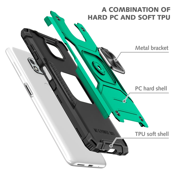 For Motorola Moto G Power (2021) Magnetic Armor Shockproof TPU + PC Phone Case with Metal Ring Holder