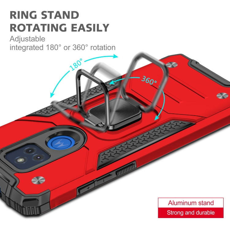 For Motorola Moto G Play (2021) Magnetic Armor Shockproof TPU + PC Phone Case with Metal Ring Holder