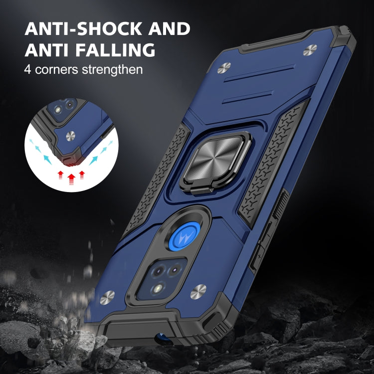 For Motorola Moto G Play (2021) Magnetic Armor Shockproof TPU + PC Phone Case with Metal Ring Holder