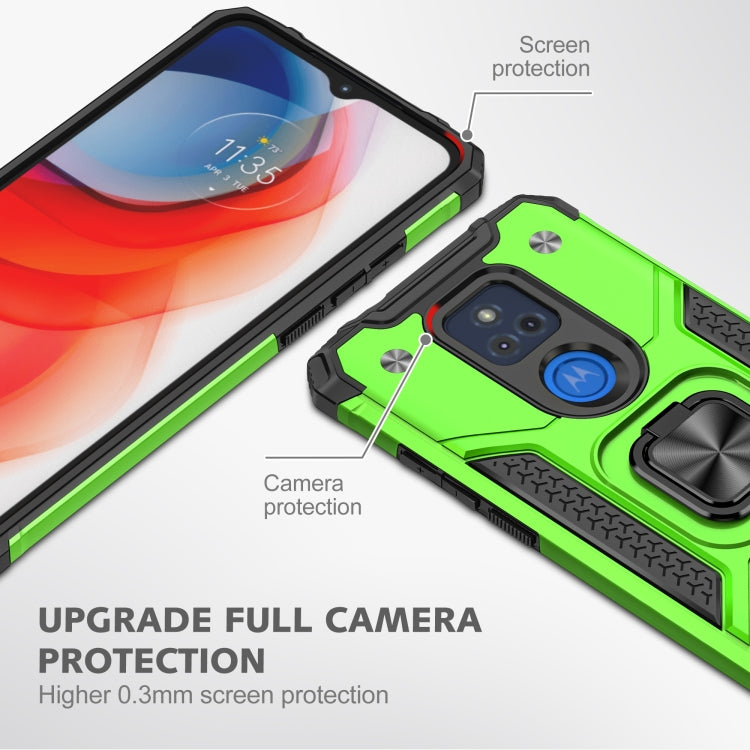 For Motorola Moto G Play (2021) Magnetic Armor Shockproof TPU + PC Phone Case with Metal Ring Holder