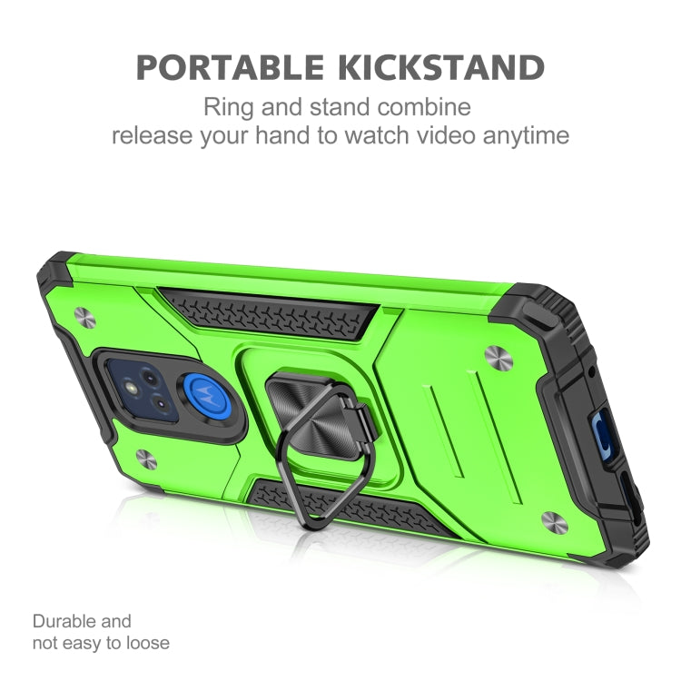 For Motorola Moto G Play (2021) Magnetic Armor Shockproof TPU + PC Phone Case with Metal Ring Holder