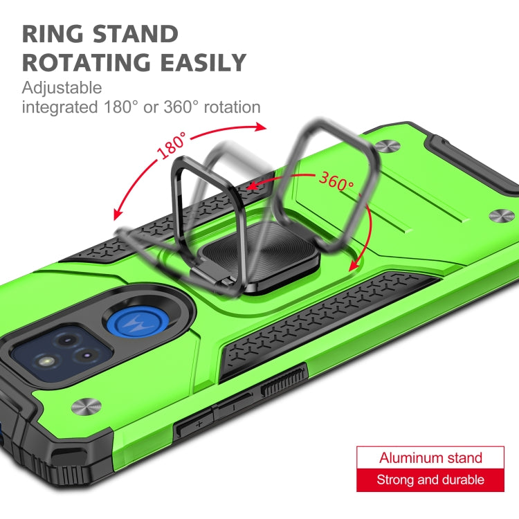 For Motorola Moto G Play (2021) Magnetic Armor Shockproof TPU + PC Phone Case with Metal Ring Holder