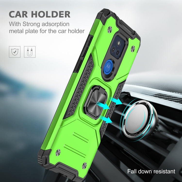 For Motorola Moto G Play (2021) Magnetic Armor Shockproof TPU + PC Phone Case with Metal Ring Holder