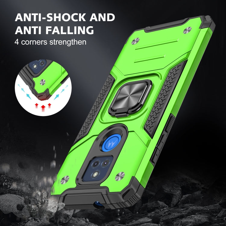For Motorola Moto G Play (2021) Magnetic Armor Shockproof TPU + PC Phone Case with Metal Ring Holder