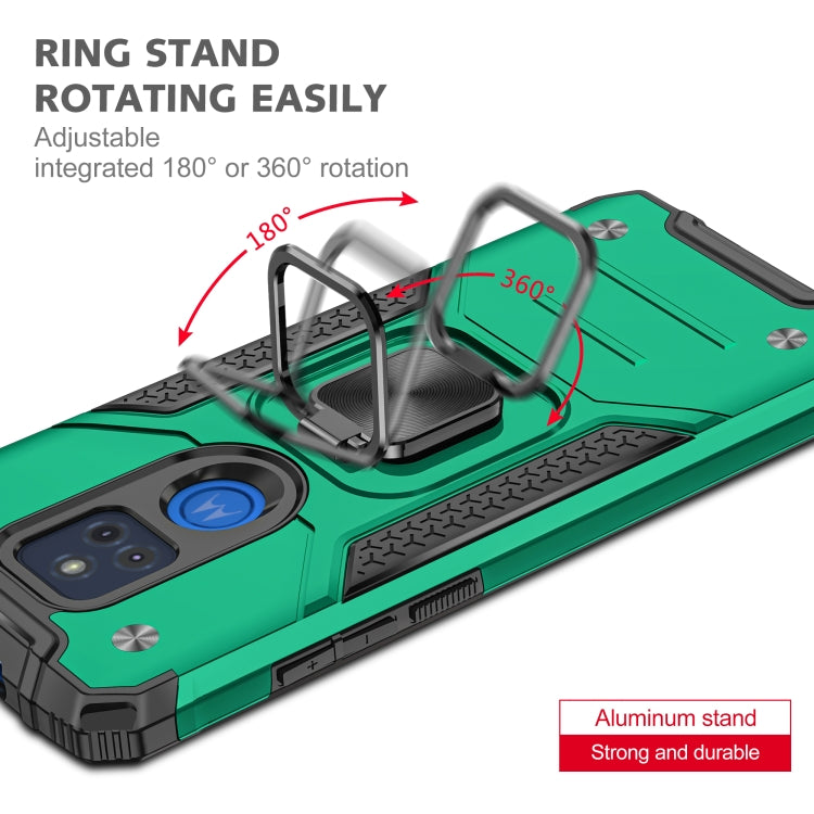 For Motorola Moto G Play (2021) Magnetic Armor Shockproof TPU + PC Phone Case with Metal Ring Holder
