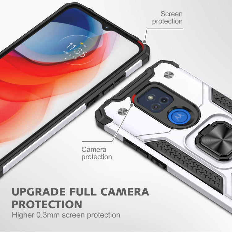 For Motorola Moto G Play (2021) Magnetic Armor Shockproof TPU + PC Phone Case with Metal Ring Holder