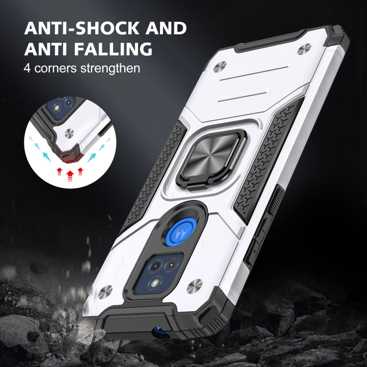 For Motorola Moto G Play (2021) Magnetic Armor Shockproof TPU + PC Phone Case with Metal Ring Holder