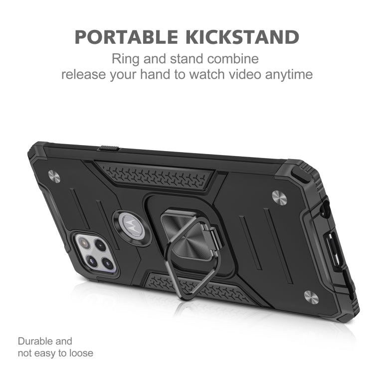 For Motorola One 5G Ace Magnetic Armor Shockproof TPU + PC Phone Case with Metal Ring Holder