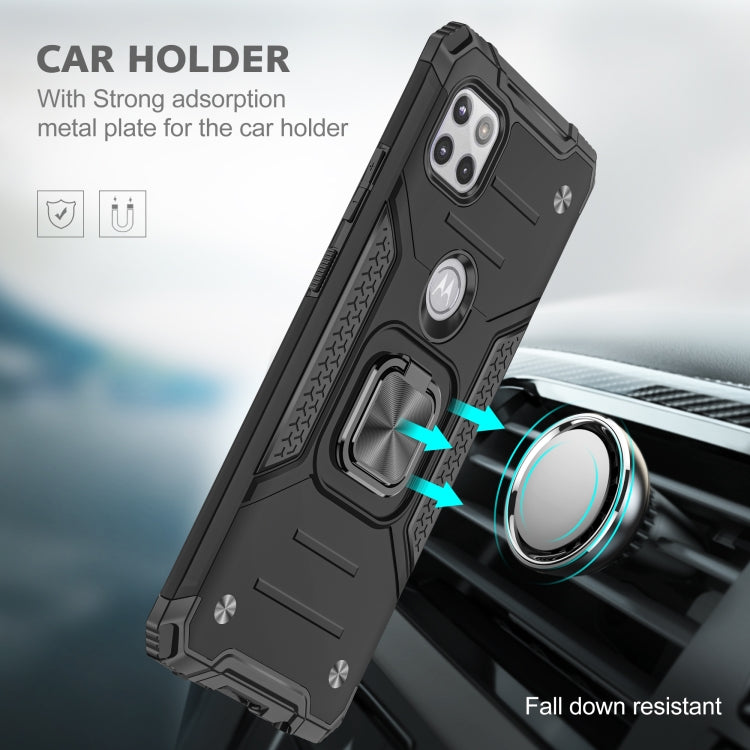 For Motorola One 5G Ace Magnetic Armor Shockproof TPU + PC Phone Case with Metal Ring Holder