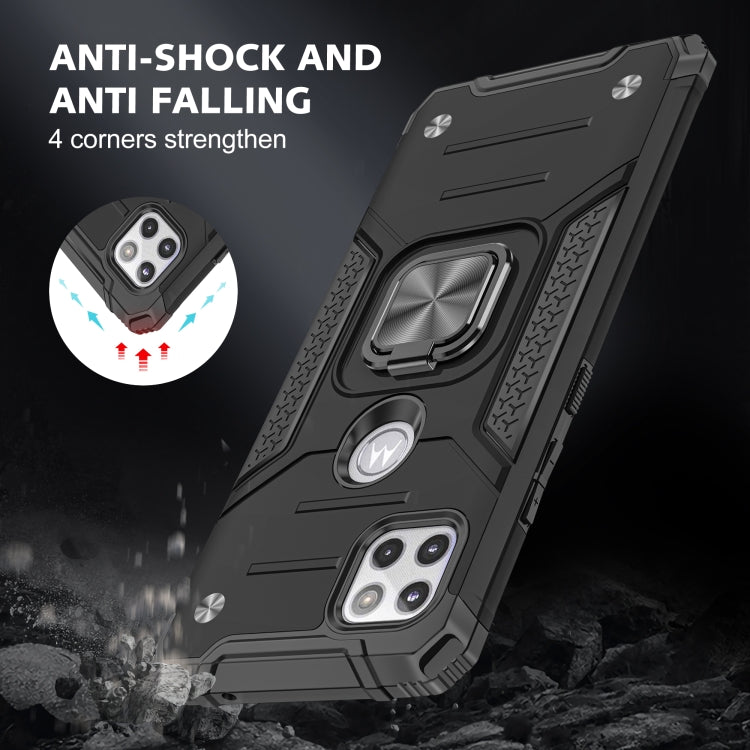 For Motorola One 5G Ace Magnetic Armor Shockproof TPU + PC Phone Case with Metal Ring Holder