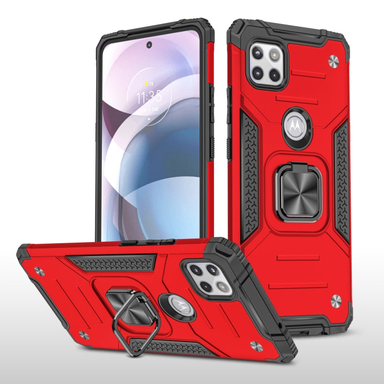 For Motorola One 5G Ace Magnetic Armor Shockproof TPU + PC Phone Case with Metal Ring Holder