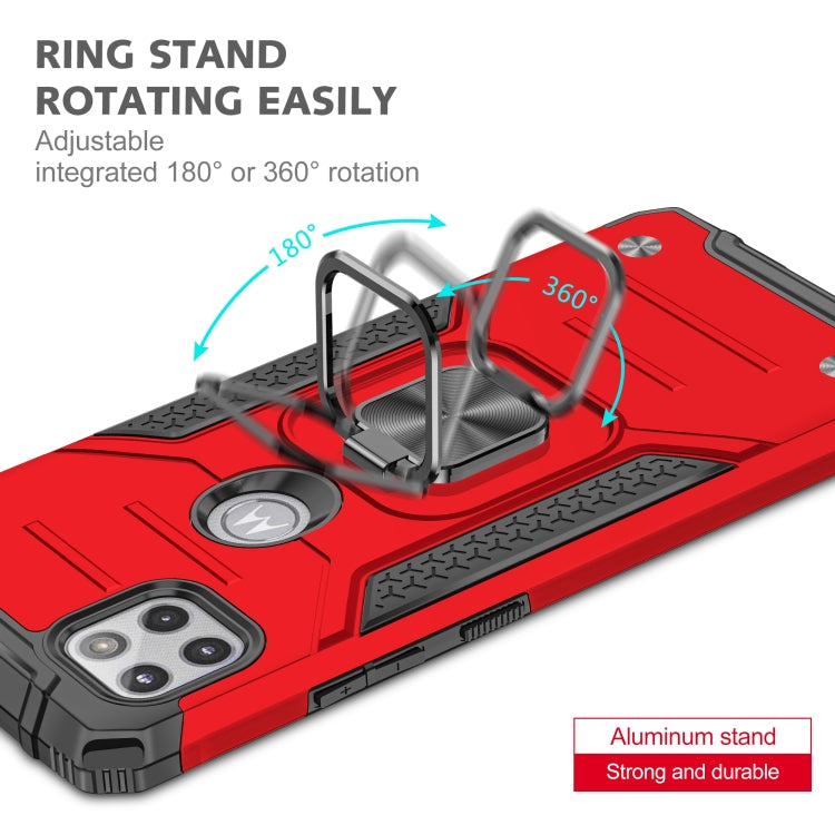 For Motorola One 5G Ace Magnetic Armor Shockproof TPU + PC Phone Case with Metal Ring Holder