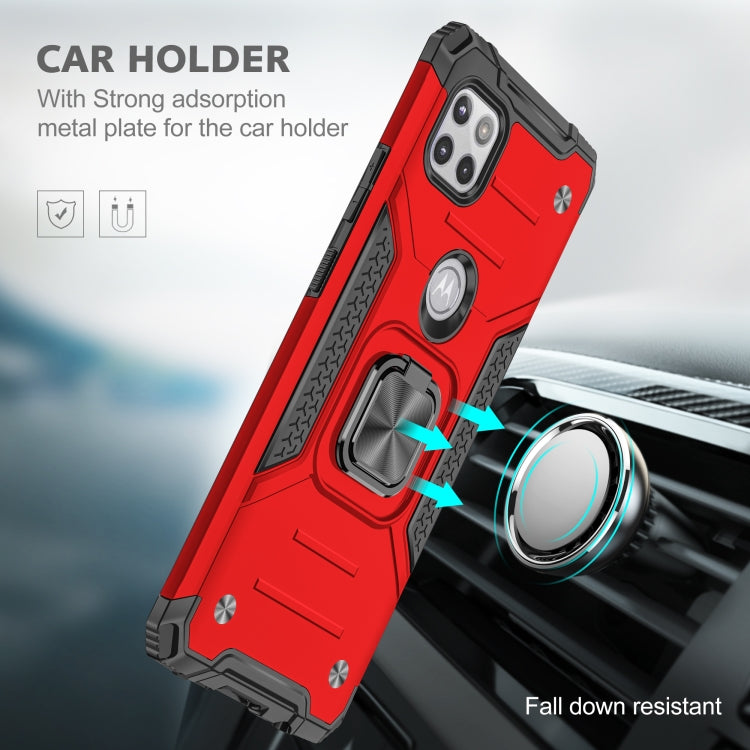 For Motorola One 5G Ace Magnetic Armor Shockproof TPU + PC Phone Case with Metal Ring Holder