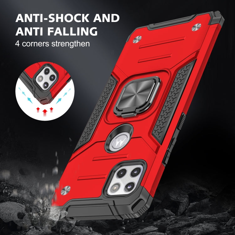 For Motorola One 5G Ace Magnetic Armor Shockproof TPU + PC Phone Case with Metal Ring Holder