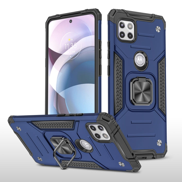 For Motorola One 5G Ace Magnetic Armor Shockproof TPU + PC Phone Case with Metal Ring Holder